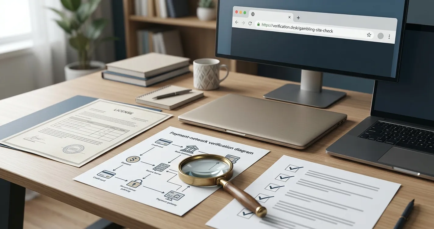 Editorial checklist for verifying an operator, licence, website address and payment setup
